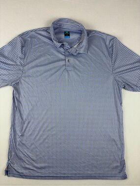 Pro Tour Coolplay Golf Polo Shirt XL Blue White Gingham Check Short Sleeve